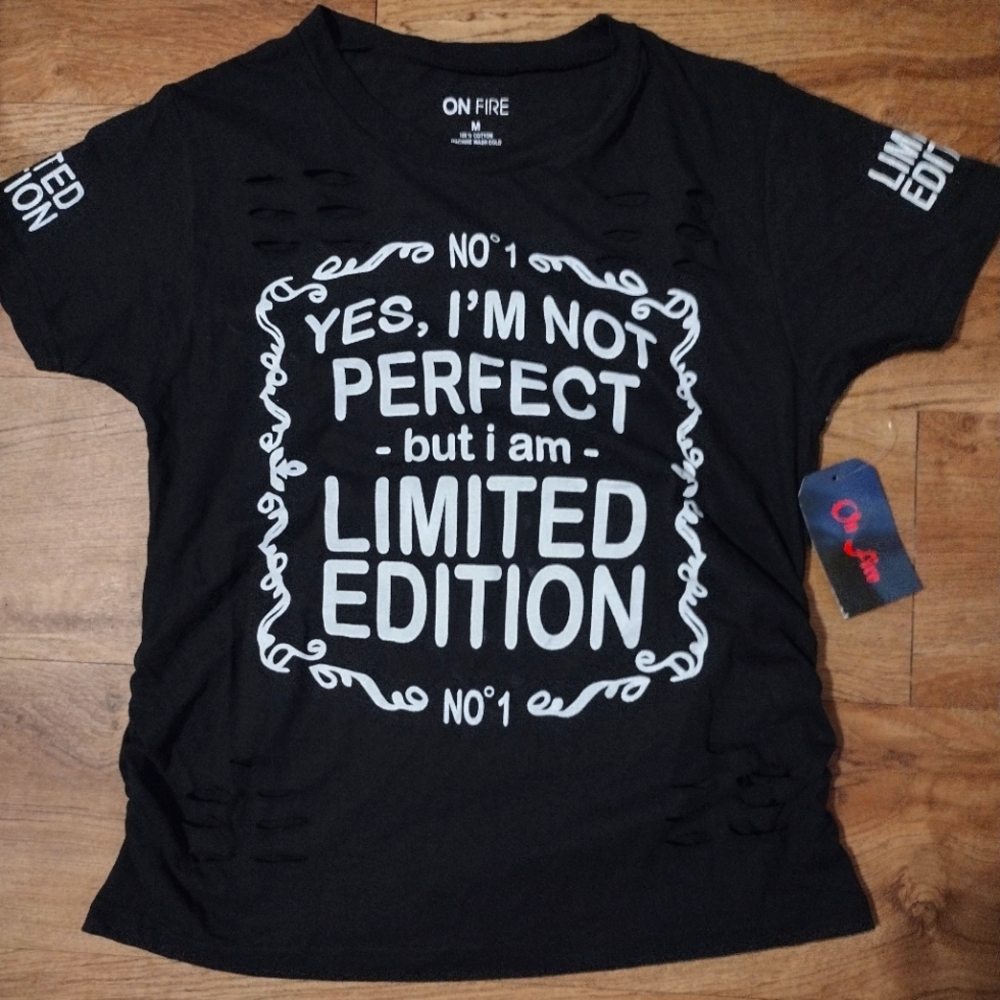 NWT ON FIRE Graphic Distressed Tee